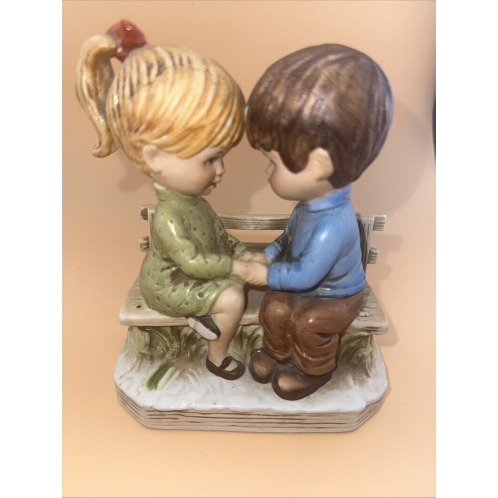 1971 Gorham Moppets Boy & Girl Holding Hands Figurine by Fran Mar- Vintage